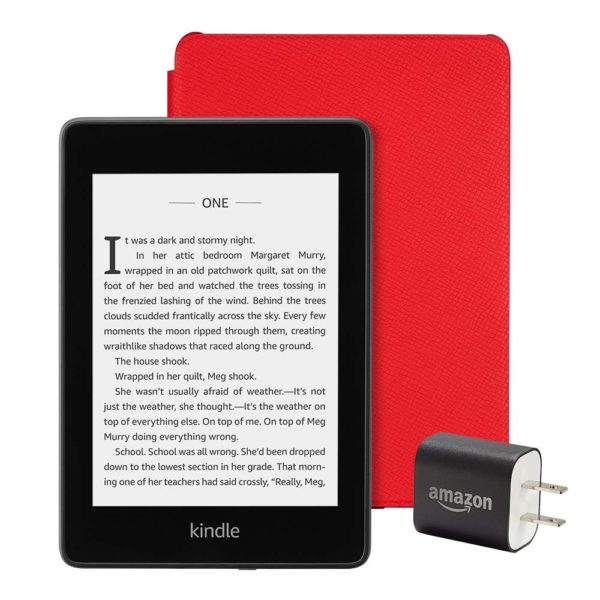Kindle Paperwhite Essentials Bundle: Kindle Paperwhite 8GB, Leather Cover and Power Adapter